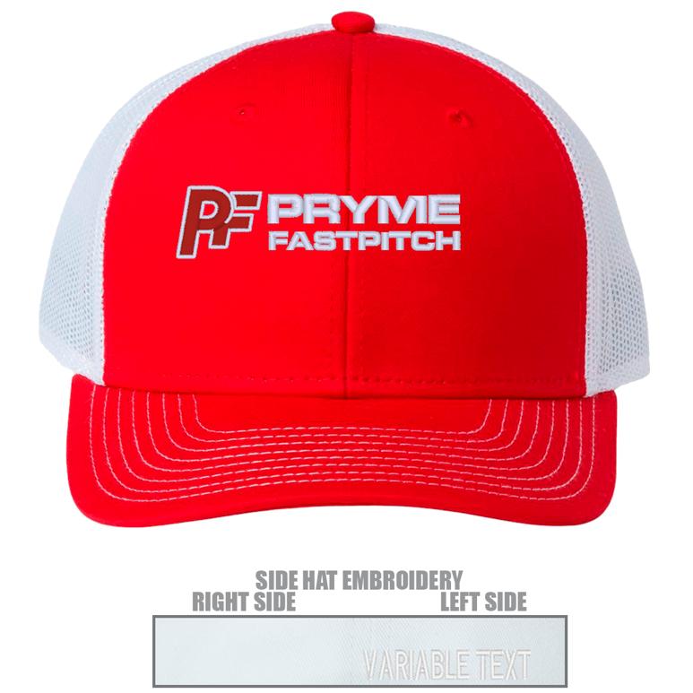 The Game Everyday Trucker Cap - Red/ White - Hat Embroidery