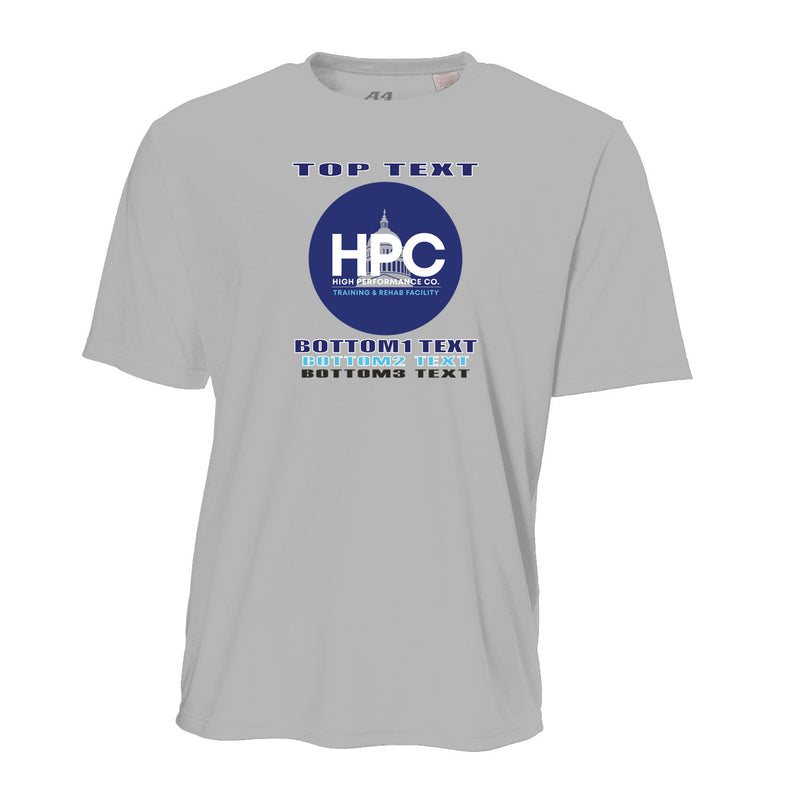Men's Performance T-Shirt - Silver - Logo Text Drop