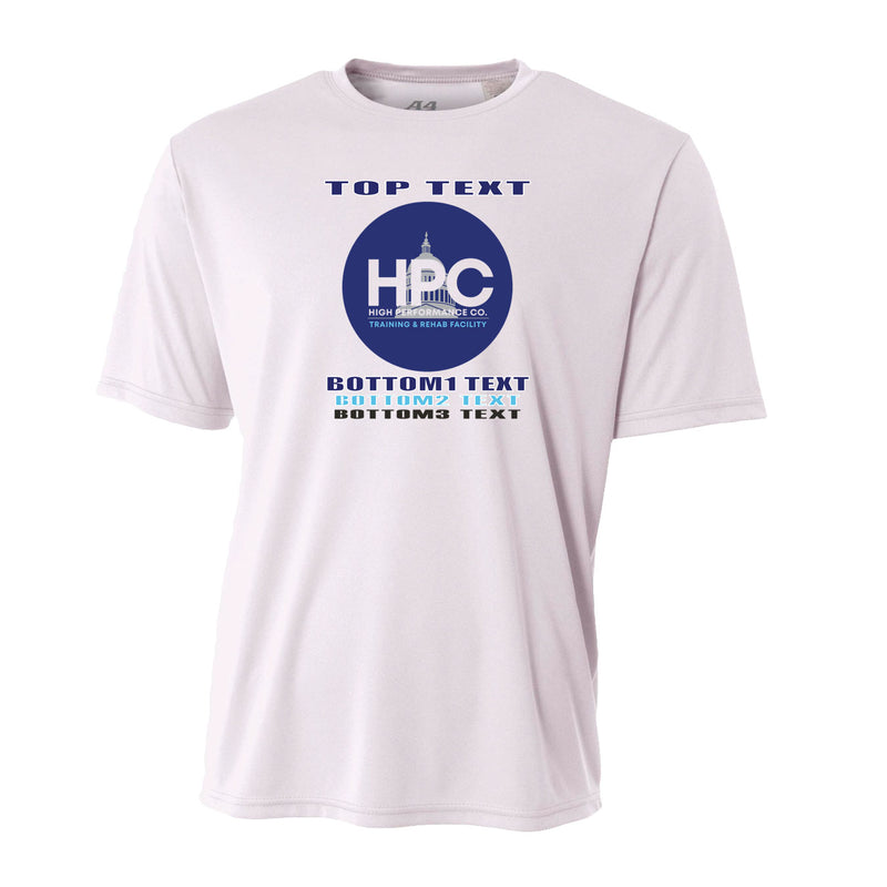 Men's Performance T-Shirt - White - Logo Text Drop