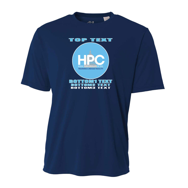 Men's Performance T-Shirt - Navy - Logo Text Drop