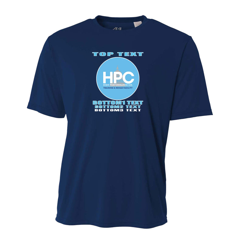 Women's Tight Fit Performance T-Shirt - Navy - Logo Text Drop