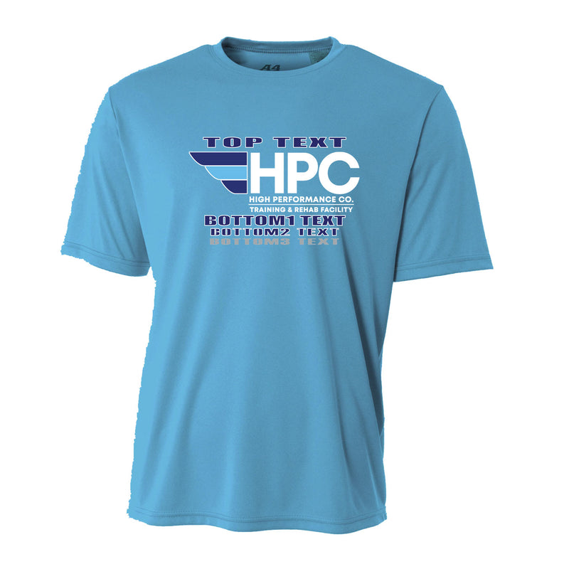 Men's Performance T-Shirt - Electric Blue - Logo Text Drop