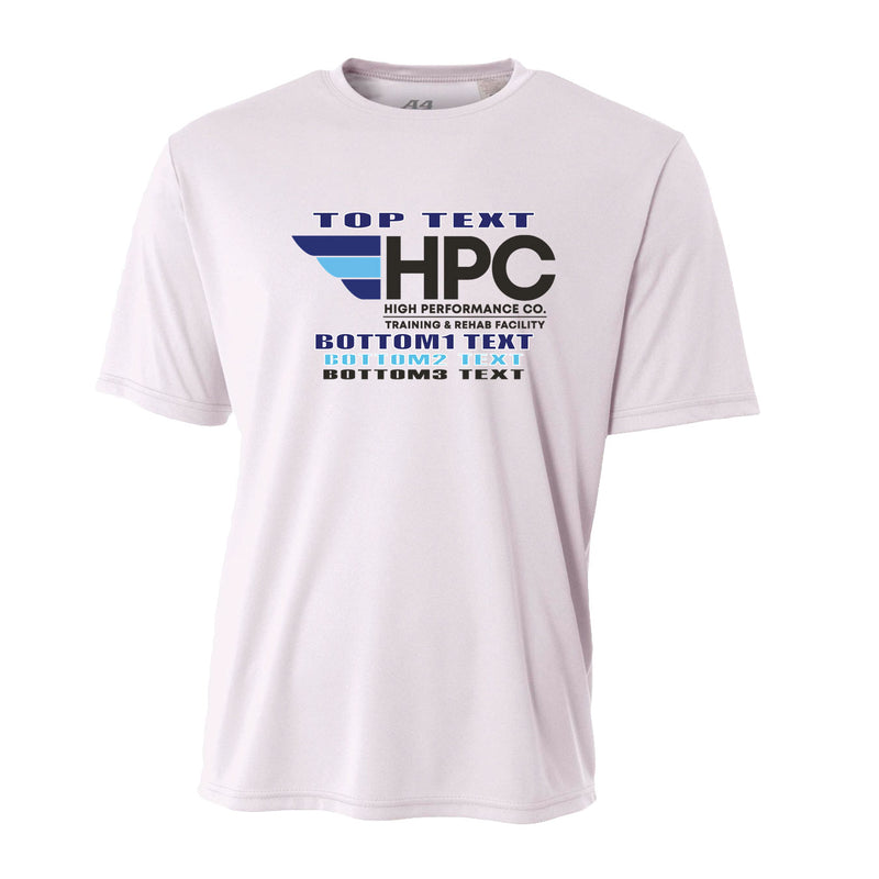 Men's Performance T-Shirt - White - Logo Text Drop