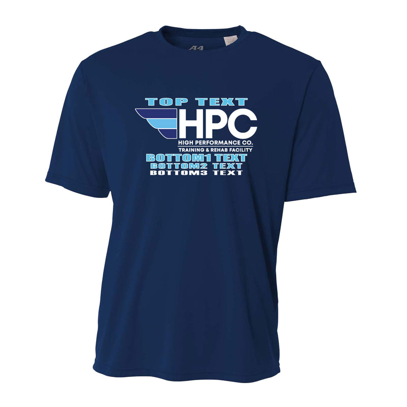Men's Performance T-Shirt - Navy - Logo Text Drop