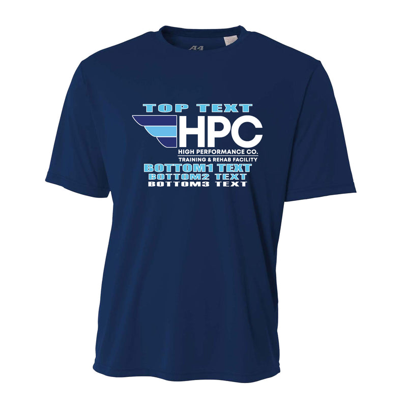 Women's Tight Fit Performance T-Shirt - Navy - Logo Text Drop