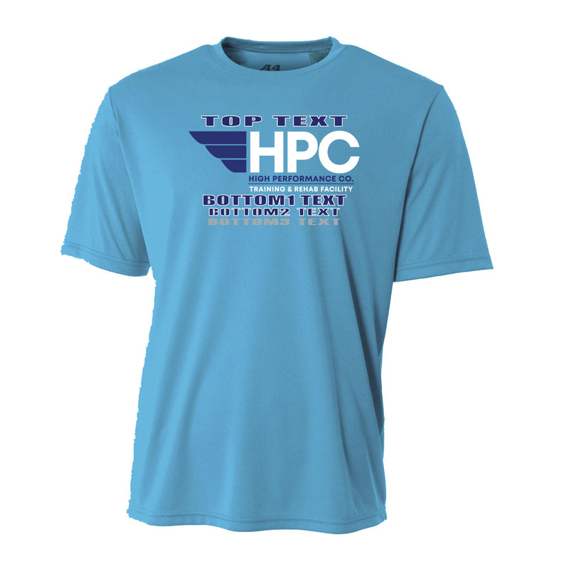 Men's Performance T-Shirt - Electric Blue - Logo Text Drop