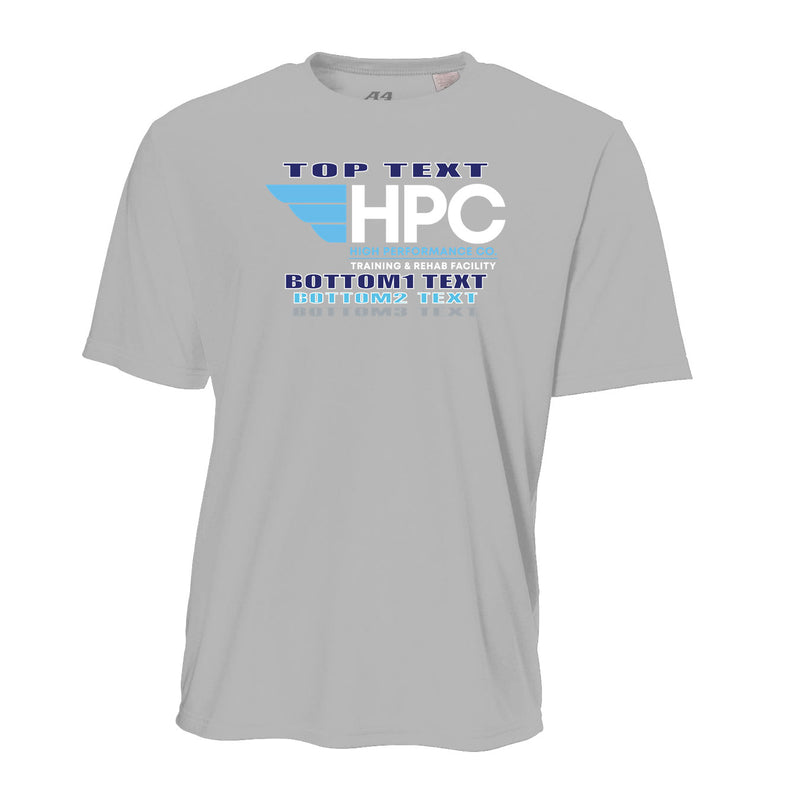 Men's Performance T-Shirt - Silver - Logo Text Drop