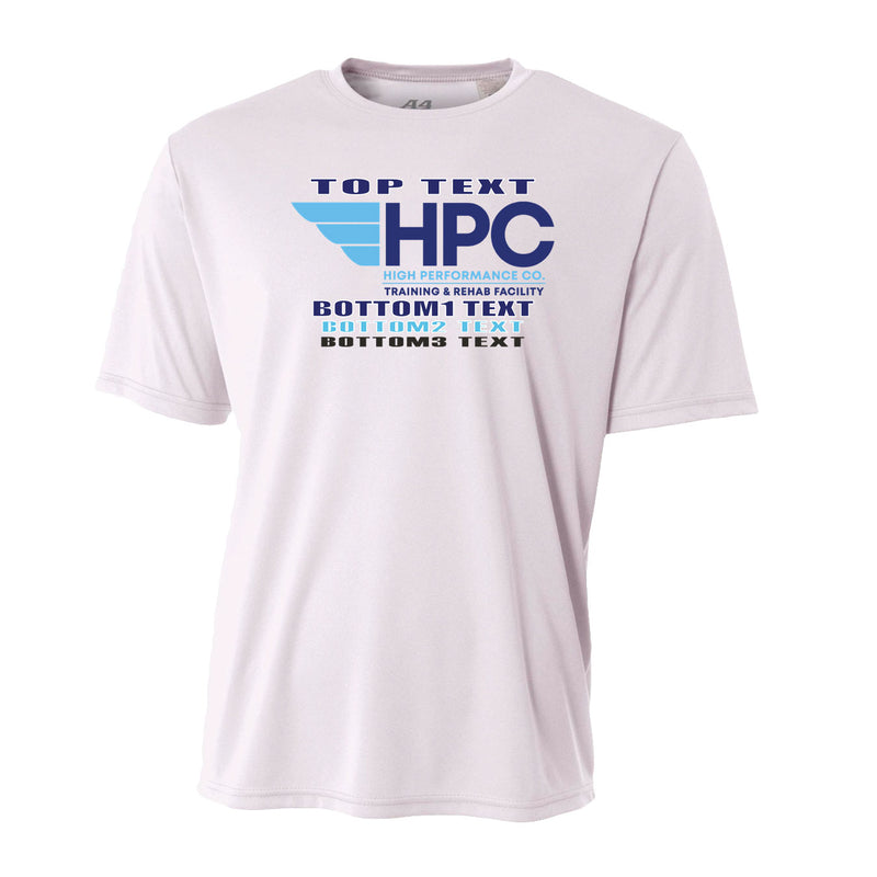 Men's Performance T-Shirt - White - Logo Text Drop