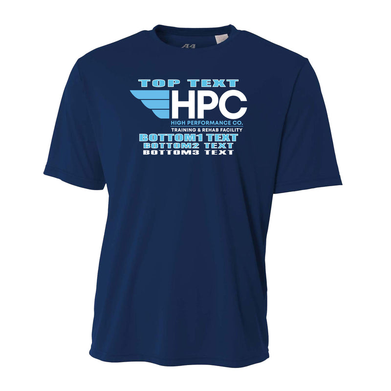 Men's Performance T-Shirt - Navy - Logo Text Drop