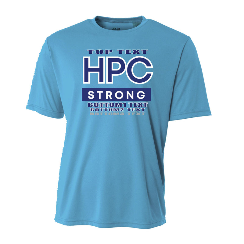 Men's Performance T-Shirt - Electric Blue - Logo Text Drop