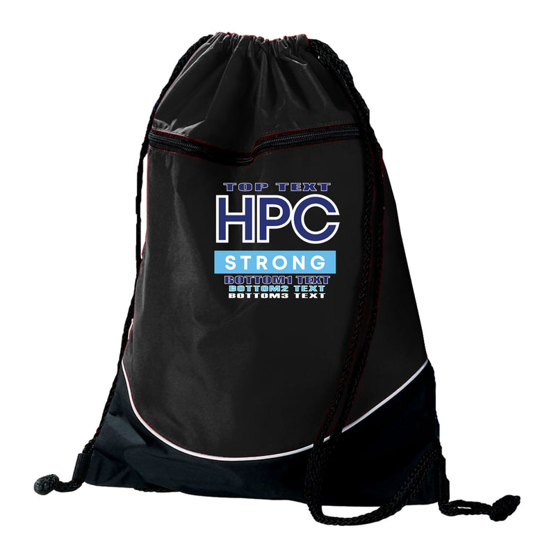 Augusta Tri-Color Drawstring Backpack - Black White