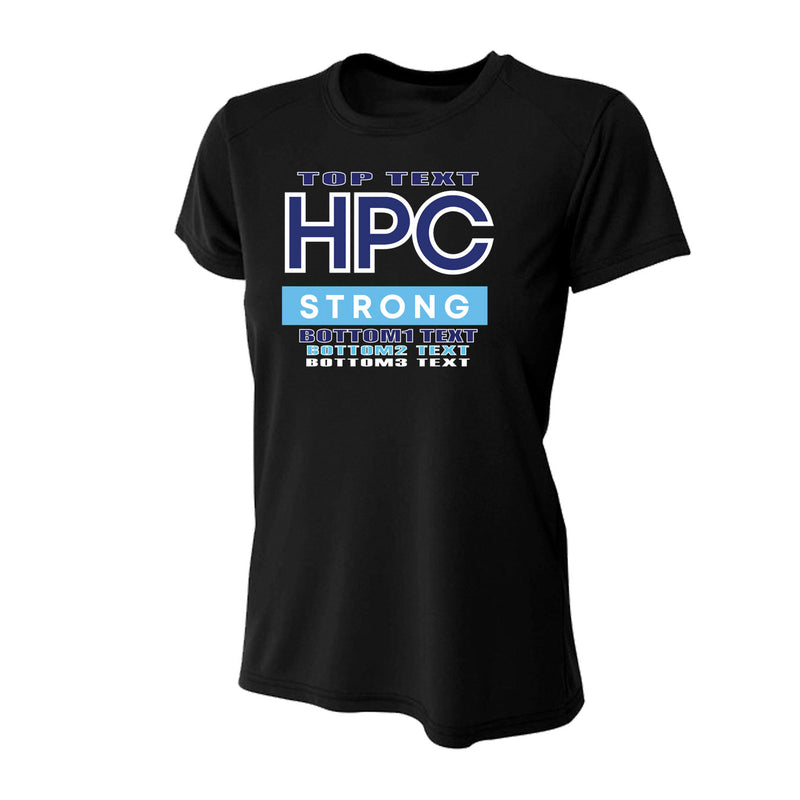 Women's Tight Fit Performance T-Shirt - Black - Logo Text Drop