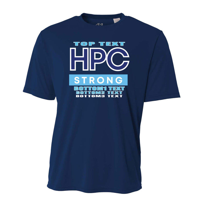 Men's Performance T-Shirt - Navy - Logo Text Drop