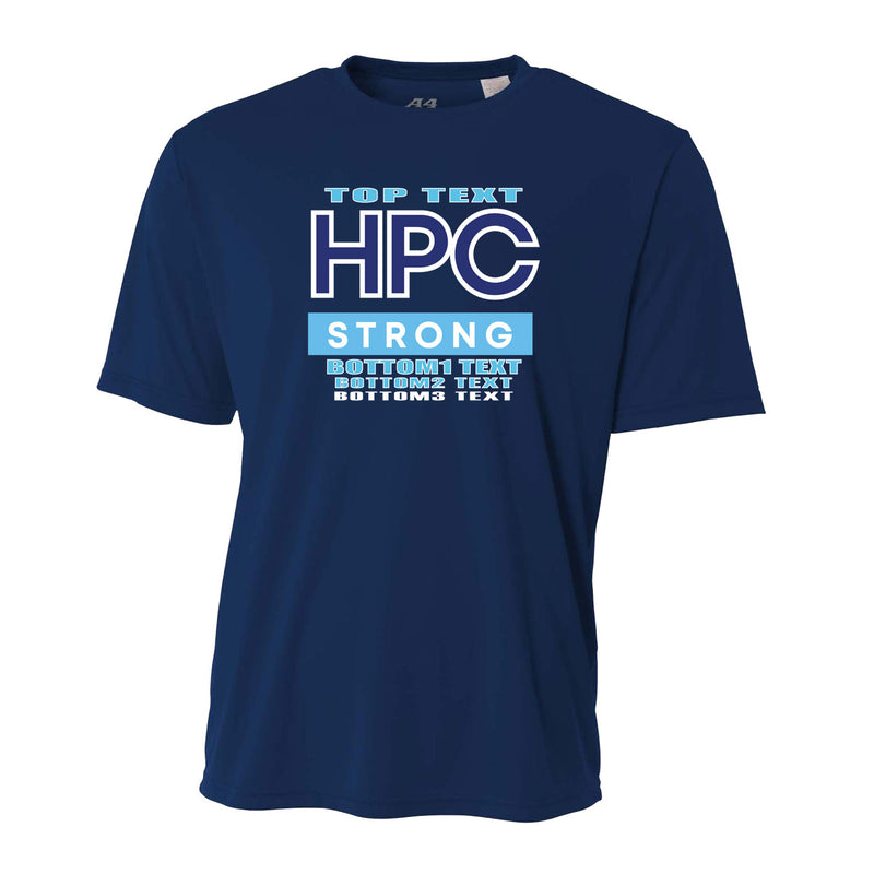 Women's Tight Fit Performance T-Shirt - Navy - Logo Text Drop