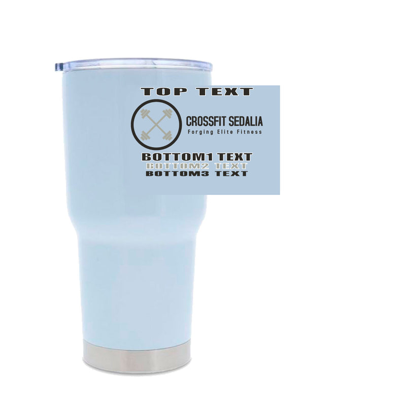 30oz Stainless Steel Tumbler - White - Logo Text Drop