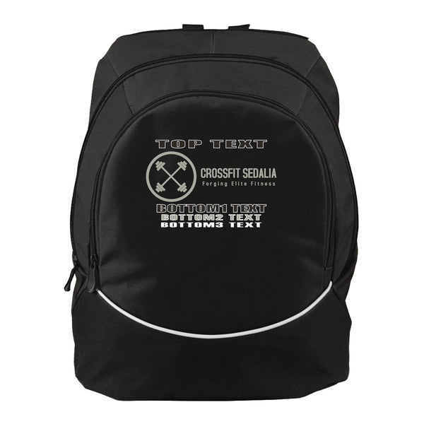 Augusta Tri-Color Backpack - Black White - Logo Text Drop