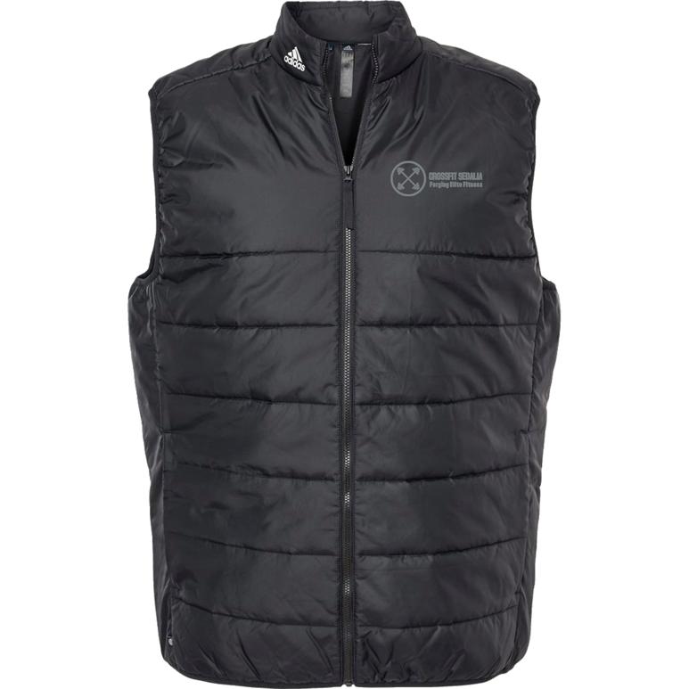 Adidas Puffer Vest - Black - Embroidery Text Drop